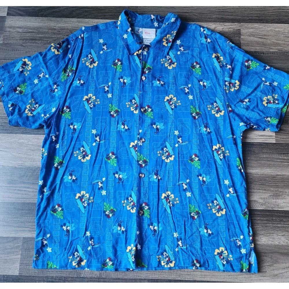 DISNEY VINTAGE STORE ORIGINAL HAWAIIAN SHIRT MENS LARGE 100% RAYON MICKEY Y2K